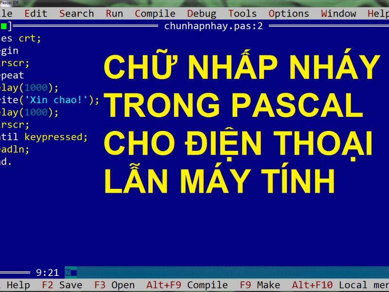 Cách lập trình chữ nhấp nháy trong&nbsp;Pascal